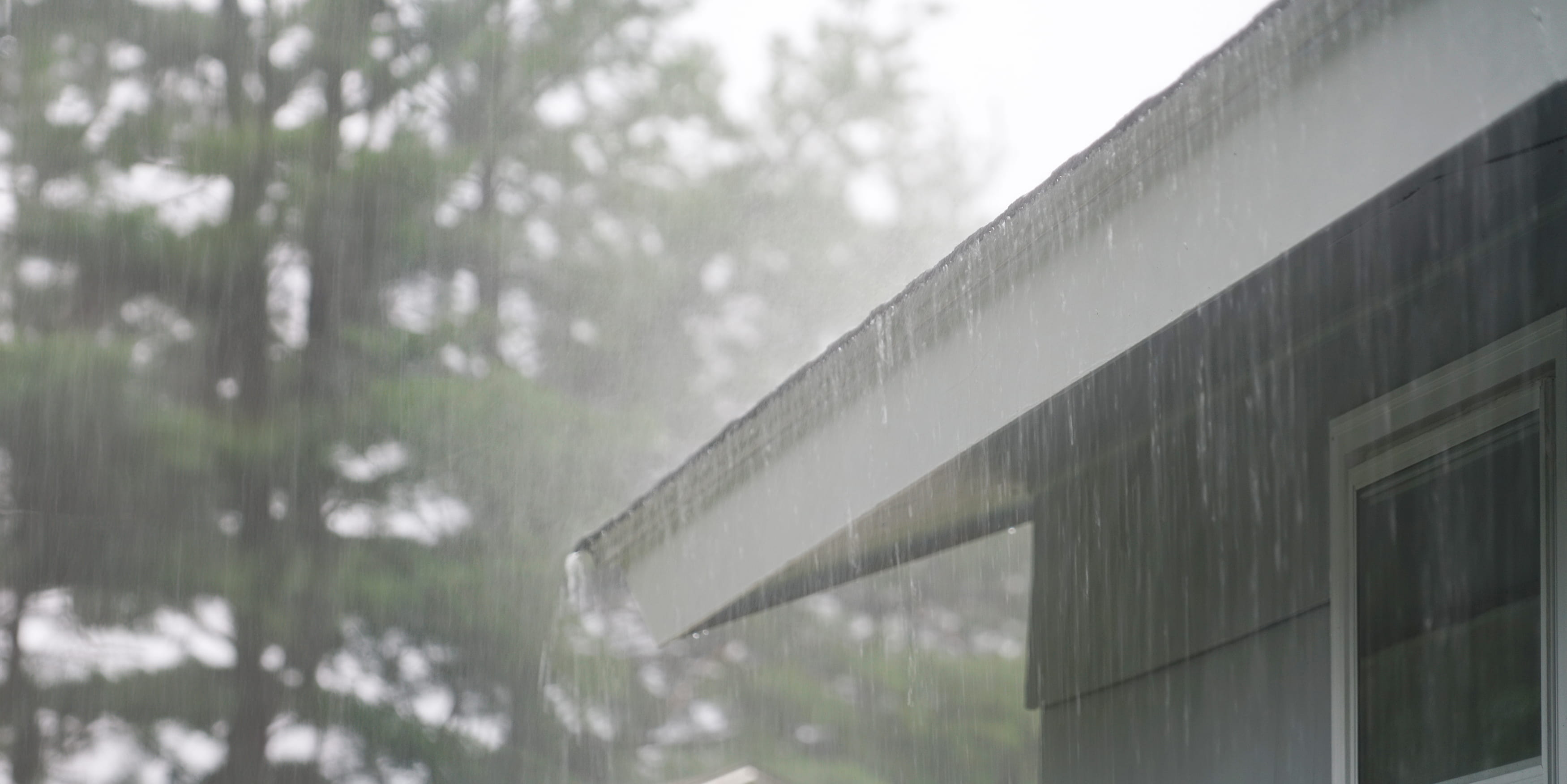 Raining falling on house