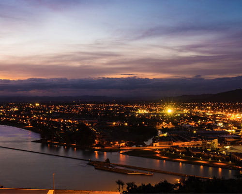 Firstlight Network arial night time shot