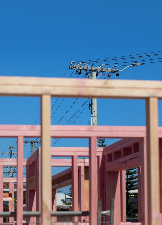 Building site near power lines