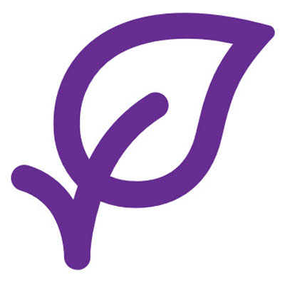 purple icon of a leaf