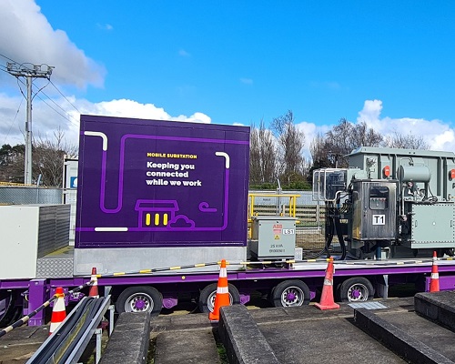 A much smaller version of an electricity substation on wheels that can be transported around.