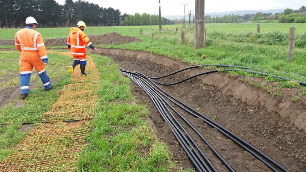 Field crew by underground cables