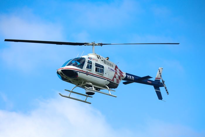 Helicopter flying