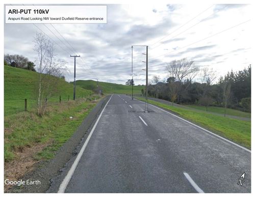 Artist's impression of overhead line