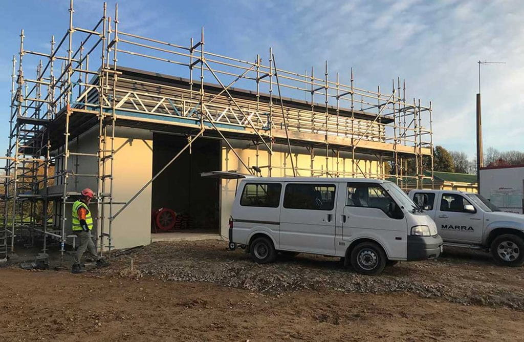 New Putāruru substation switchroom being constructed