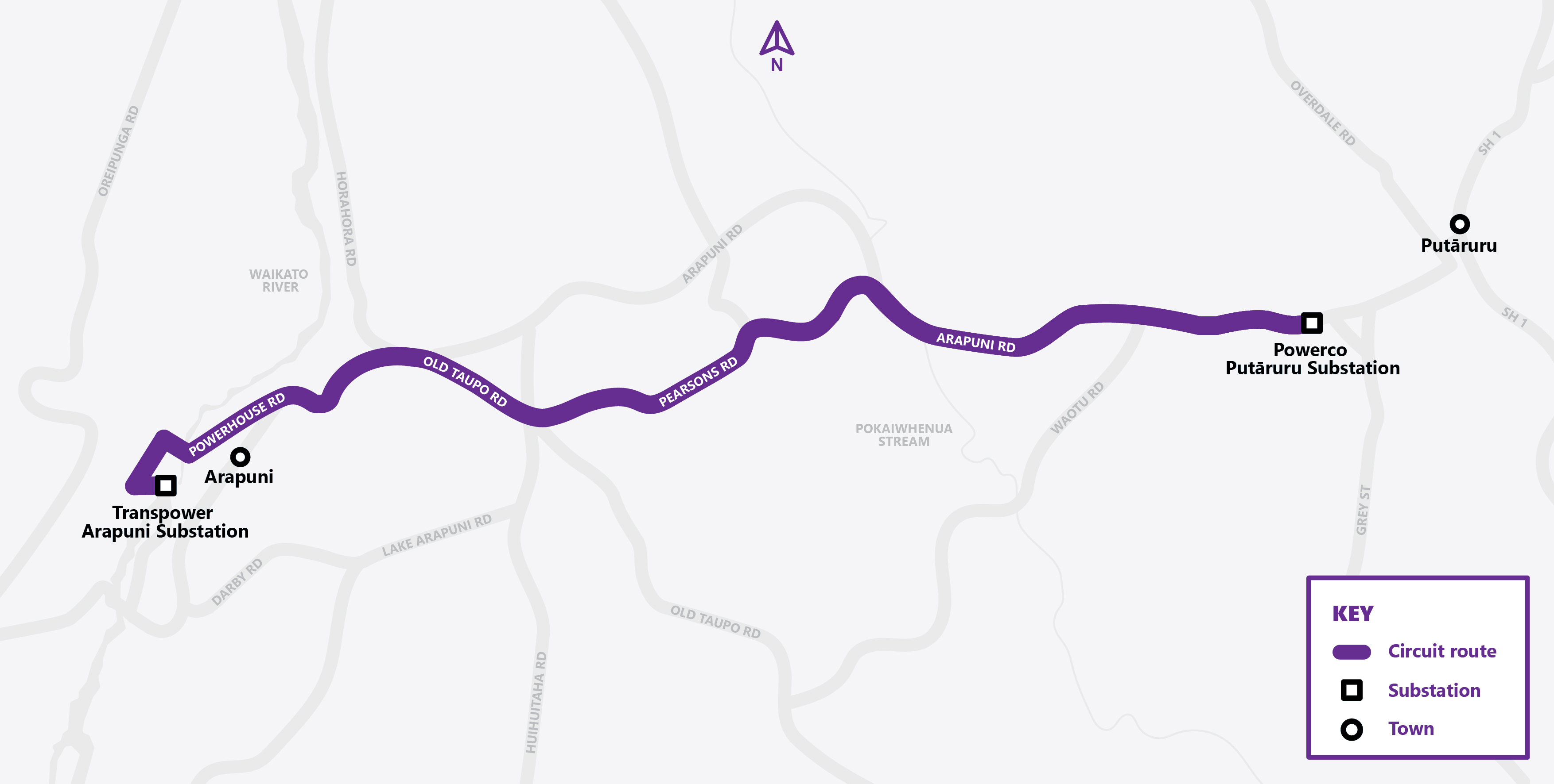Proposed circuit route map