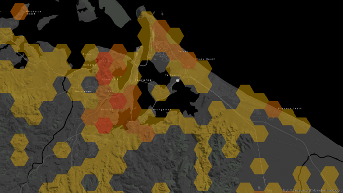 Heatmap of the Powerco network